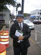 A man with a clipboard